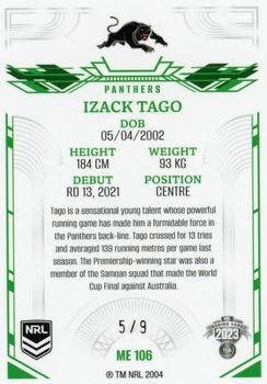 2023 NRL Traders Elite - Mojo Emerald #ME106 Izack Tago Back